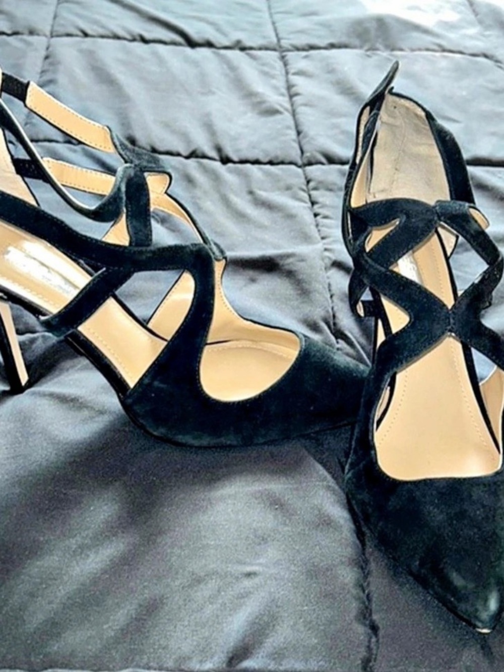 BCBGMAXAZRIA Black Strappy Heels